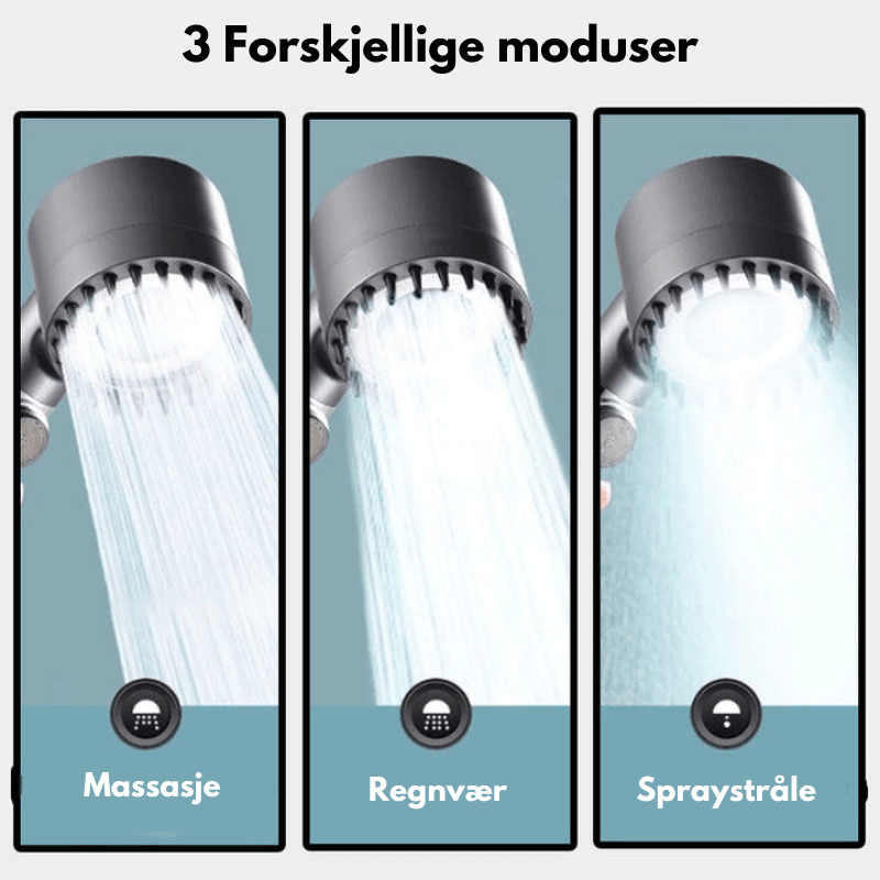 AquaFlow™ - 3 Moduser Høytrykkdusj