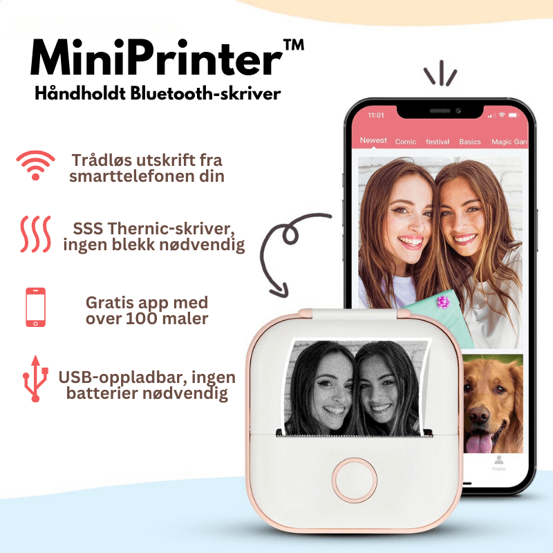 MiniPrinter™ - Håndholdt Bluetooth-skriver
